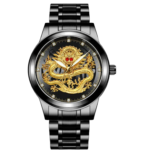 wristnexo Men's Dragon Dial Quartz Watch – Elegant Business & Casual Style