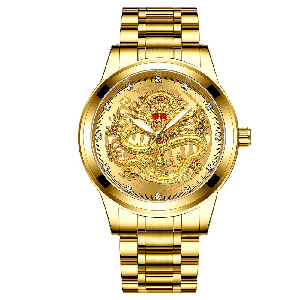 wristnexo Men's Dragon Dial Quartz Watch – Elegant Business & Casual Style